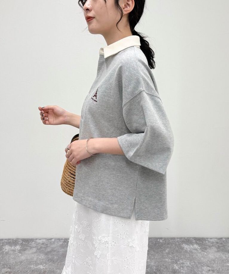 fredy emue「ワンポイント刺繍半袖ラガーシャツ」|Tシャツ・カットソー|