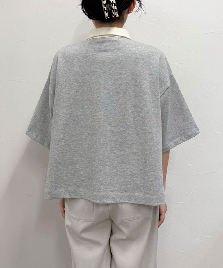 fredy emue「ワンポイント刺繍半袖ラガーシャツ」|Tシャツ・カットソー|