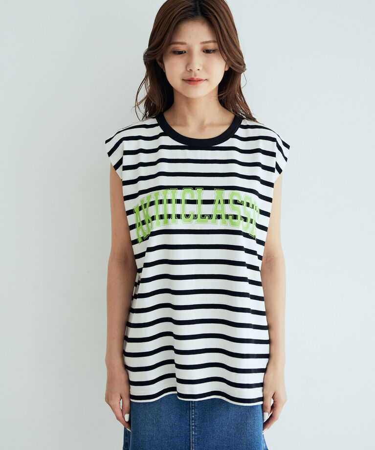 VIS「【AKIIICLASSIC別注】 ロゴプリントノースリーブトップス」|Tシャツ・カットソー|