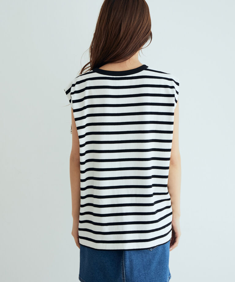 VIS「【AKIIICLASSIC別注】 ロゴプリントノースリーブトップス」|Tシャツ・カットソー|