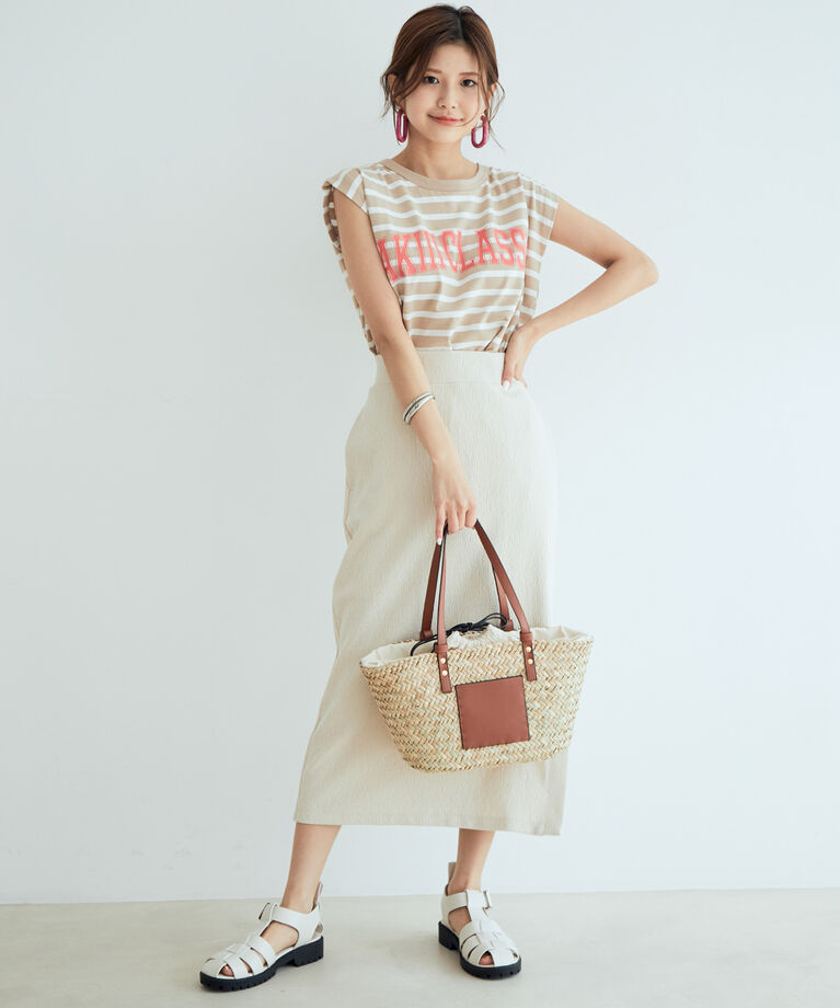 VIS「【AKIIICLASSIC別注】 ロゴプリントノースリーブトップス」|Tシャツ・カットソー|