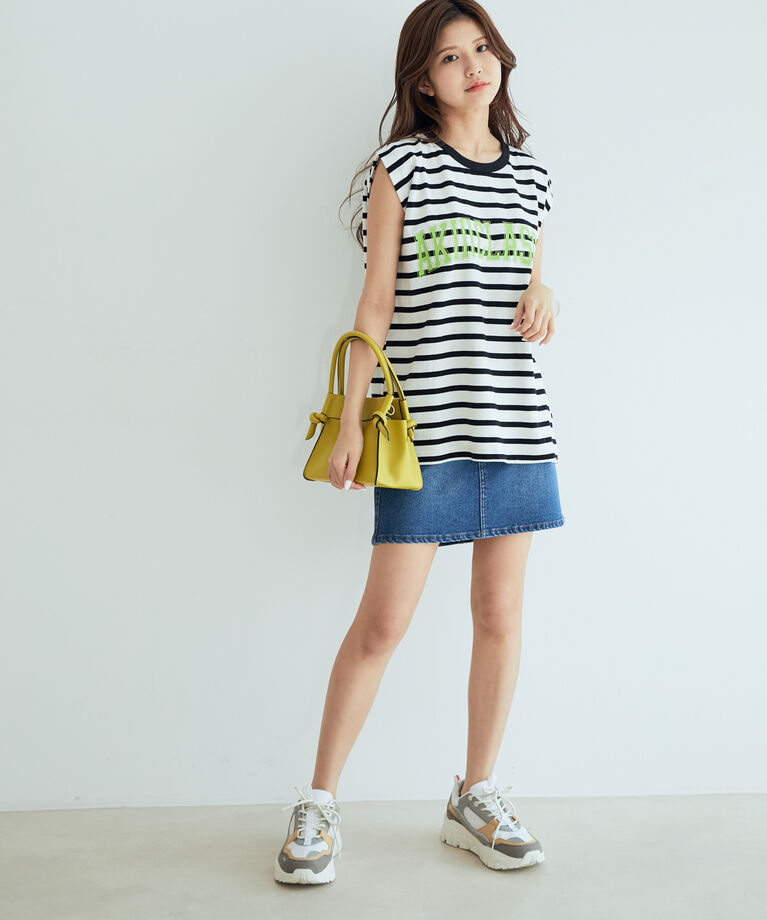VIS「【AKIIICLASSIC別注】 ロゴプリントノースリーブトップス」|Tシャツ・カットソー|