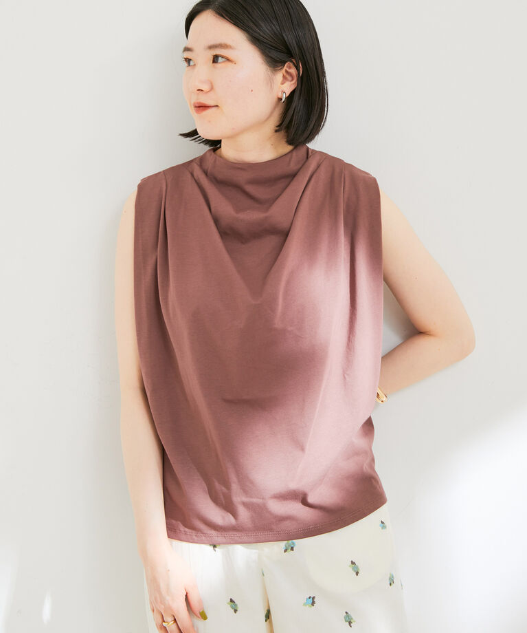 VIS「ドレープネックラインノースリーブトップス」|Tシャツ・カットソー|