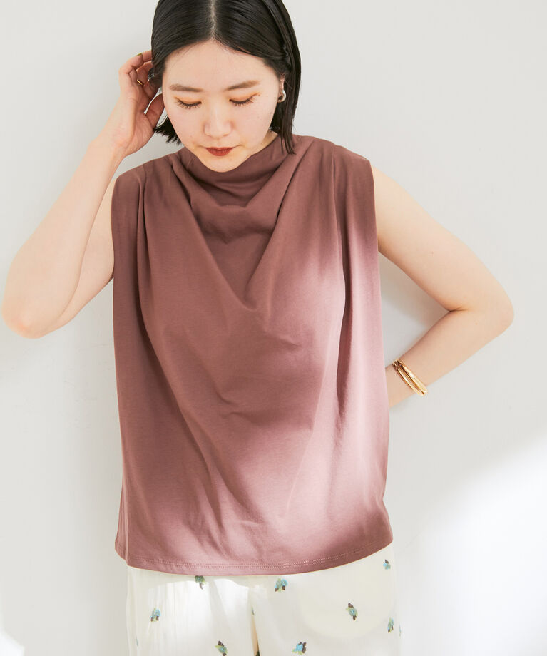 VIS「ドレープネックラインノースリーブトップス」|Tシャツ・カットソー|
