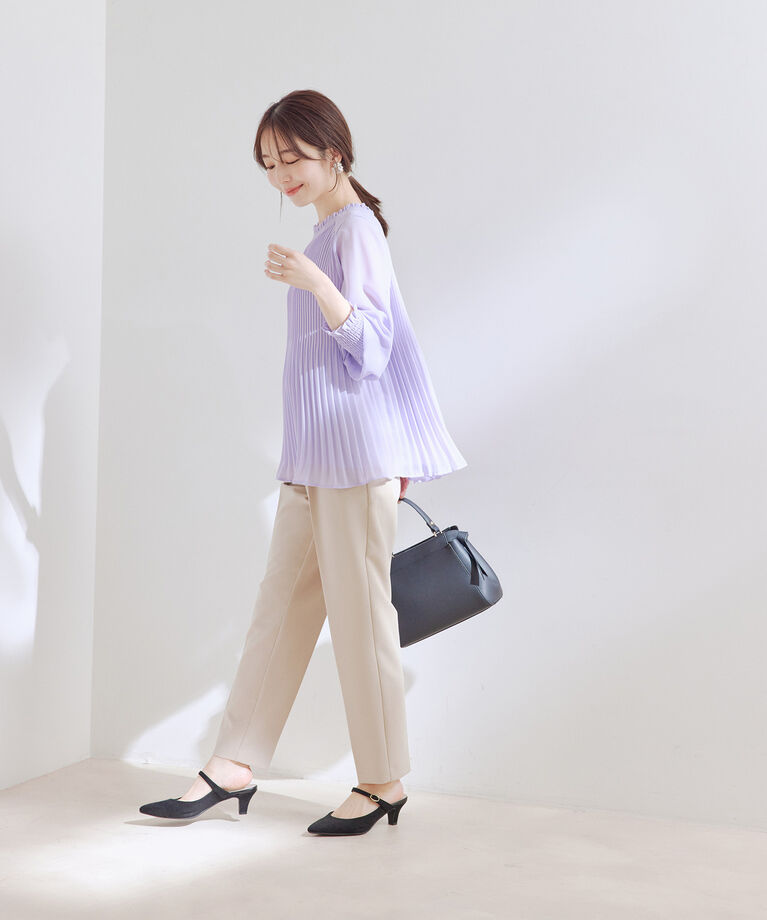 VIS「【洗える】シフォンプリーツブラウス」|シャツ・ブラウス|