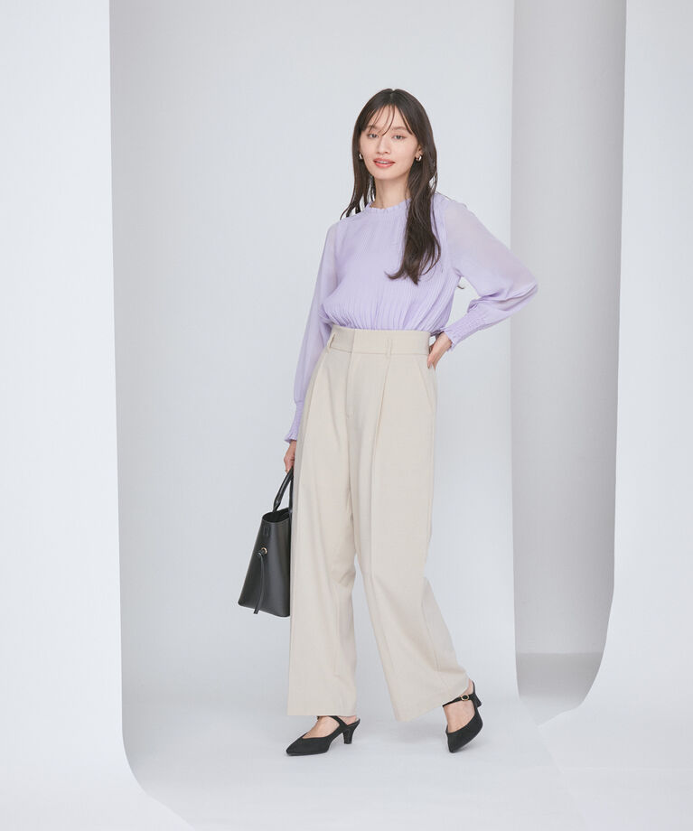 VIS「【洗える】シフォンプリーツブラウス」|シャツ・ブラウス|