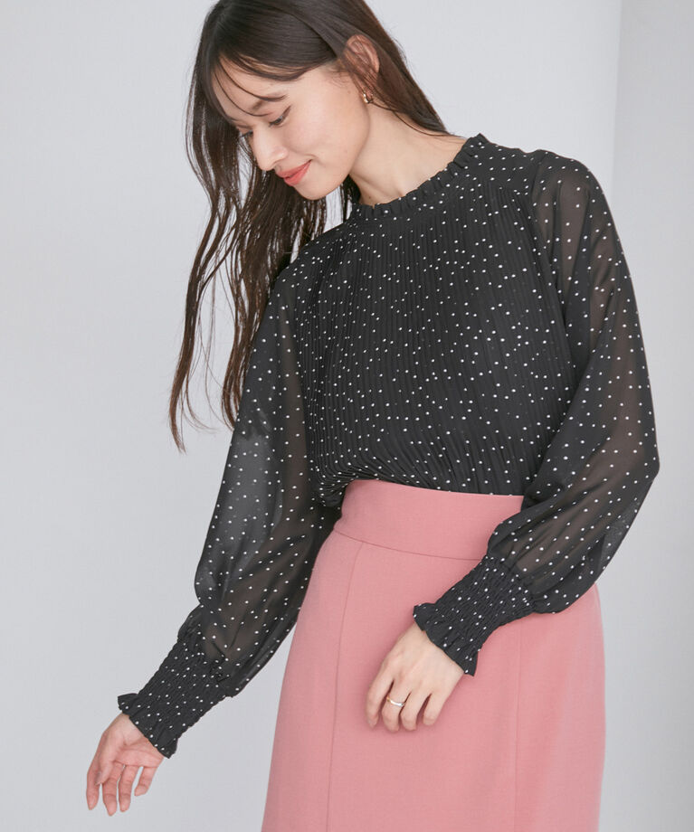 VIS「【洗える】シフォンプリーツブラウス」|シャツ・ブラウス|
