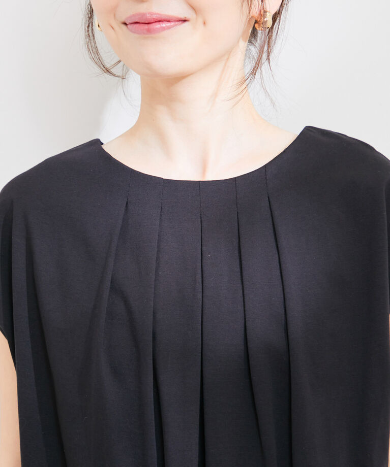 VIS「【接触冷感・洗える】フロントタックフレンチスリーブカットソー」|Tシャツ・カットソー|