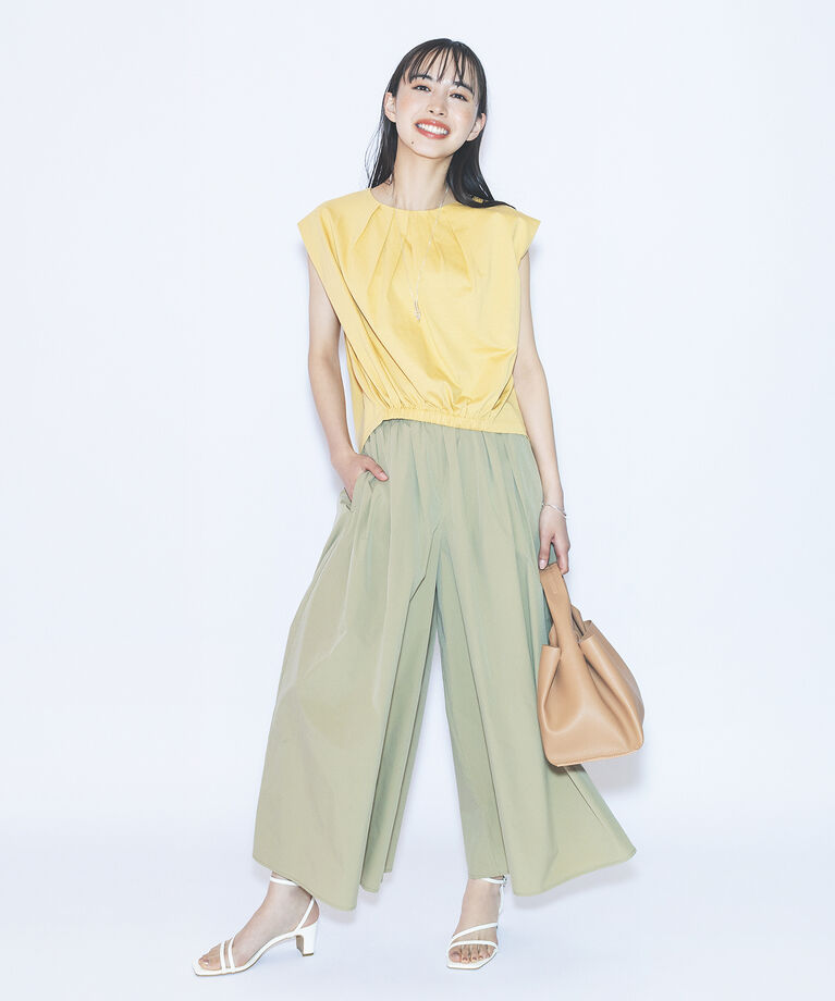 VIS「【接触冷感・洗える】フロントタックフレンチスリーブカットソー」|Tシャツ・カットソー|
