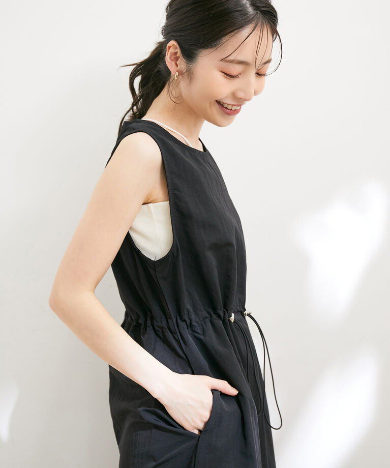VIS「【WEB限定】【洗える】ウエストドロストノースリワンピース」|ワンピース|