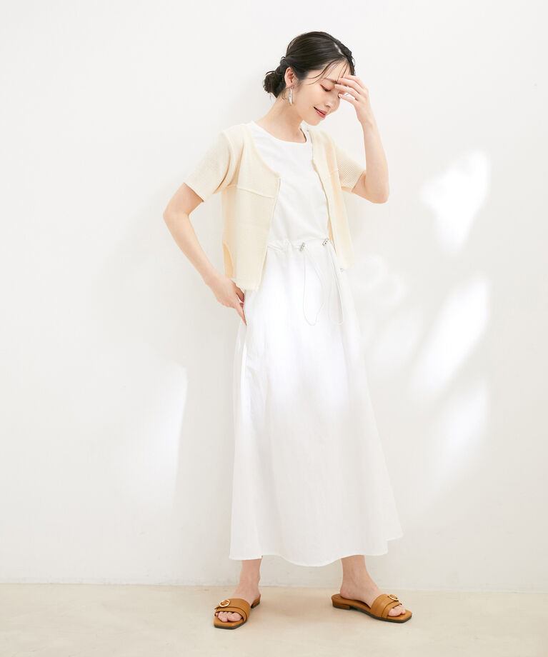 VIS「【WEB限定】【洗える】ウエストドロストノースリワンピース」|ワンピース|