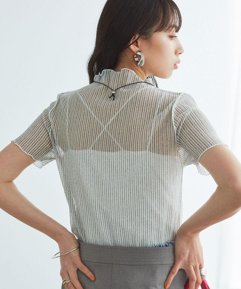 VIS「【洗える】シアーラッセルカットソー」|Tシャツ・カットソー|