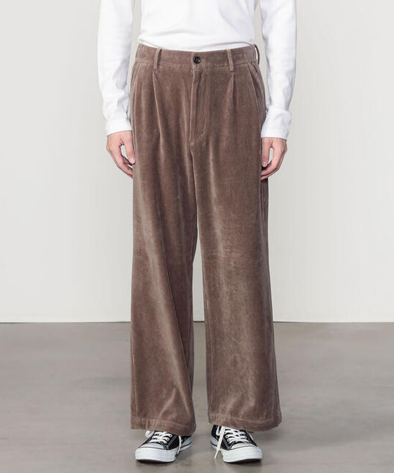 GYMPHLEX「Gymphlex | ニットコーデュロイ 2プリーツパンツ MEN」|チノ|BROWN系1
