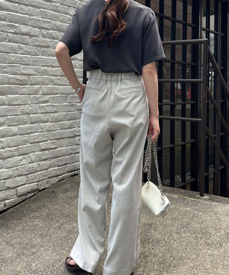  「【大人のロゴT】前後2WAYストレッチジョーゼットロゴTシャツ」|Tシャツ・カットソー|