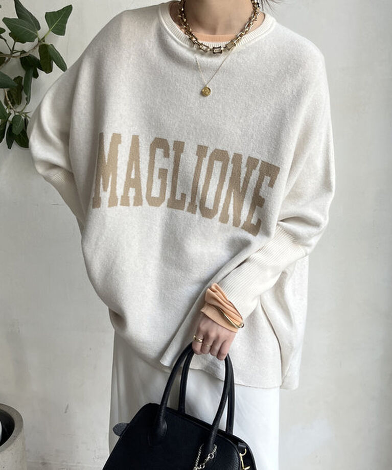  「MAGLIONEインターシャロゴポンチョニット」|ニット・セーター|