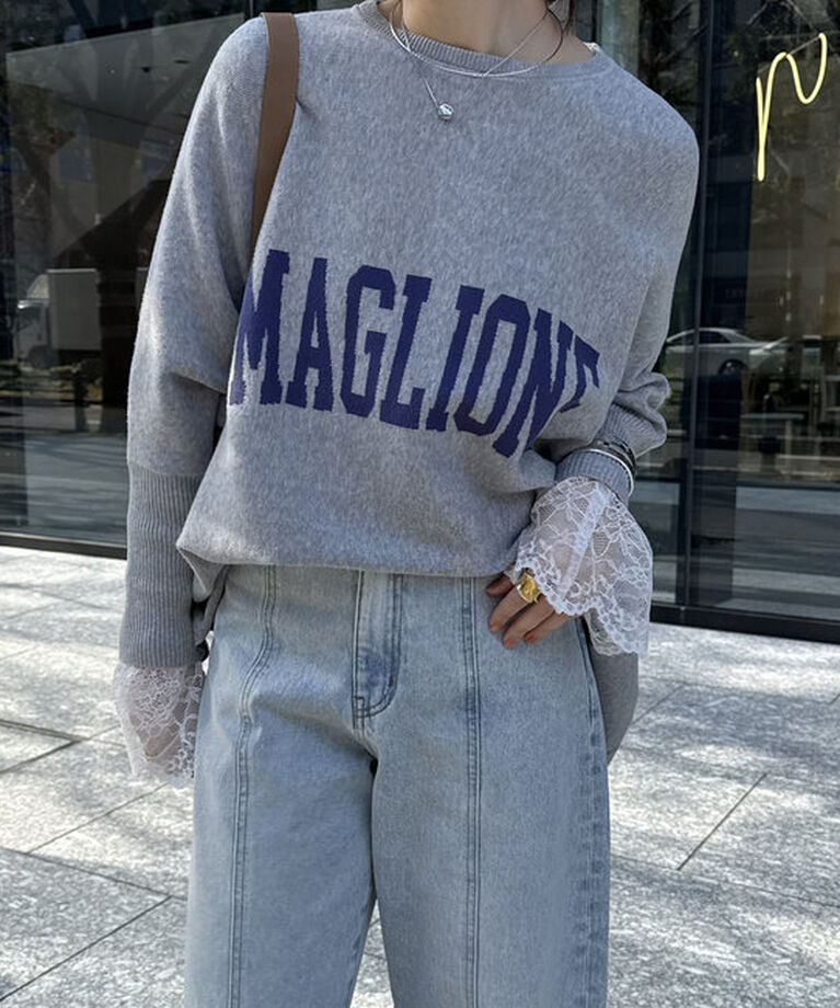 「MAGLIONEインターシャロゴポンチョニット」|ニット・セーター|