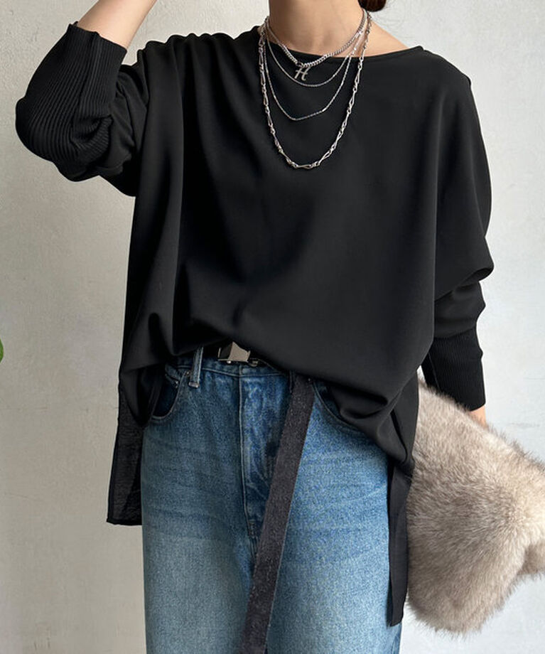  「【新色追加】ドルマンジョーゼットドッキングプルオーバー」|Tシャツ・カットソー|