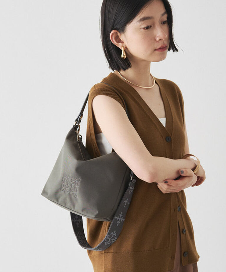  「[320g/撥水性あり] コーデュラナイロン2wayシンプルショルダーバッグ」|ショルダー・メッセンジャー|グレー