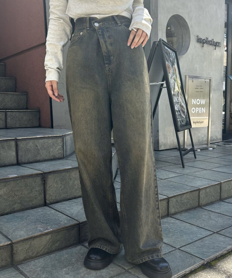  「【今期No.1デニム/3サイズ展開】オーバーダイワイドデニム」|デニム|