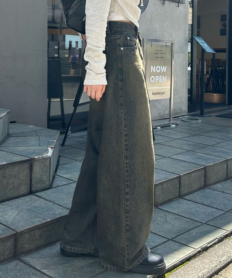  「【今期No.1デニム/3サイズ展開】オーバーダイワイドデニム」|デニム|