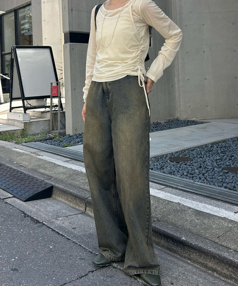 「【今期No.1デニム/3サイズ展開】オーバーダイワイドデニム」|デニム|