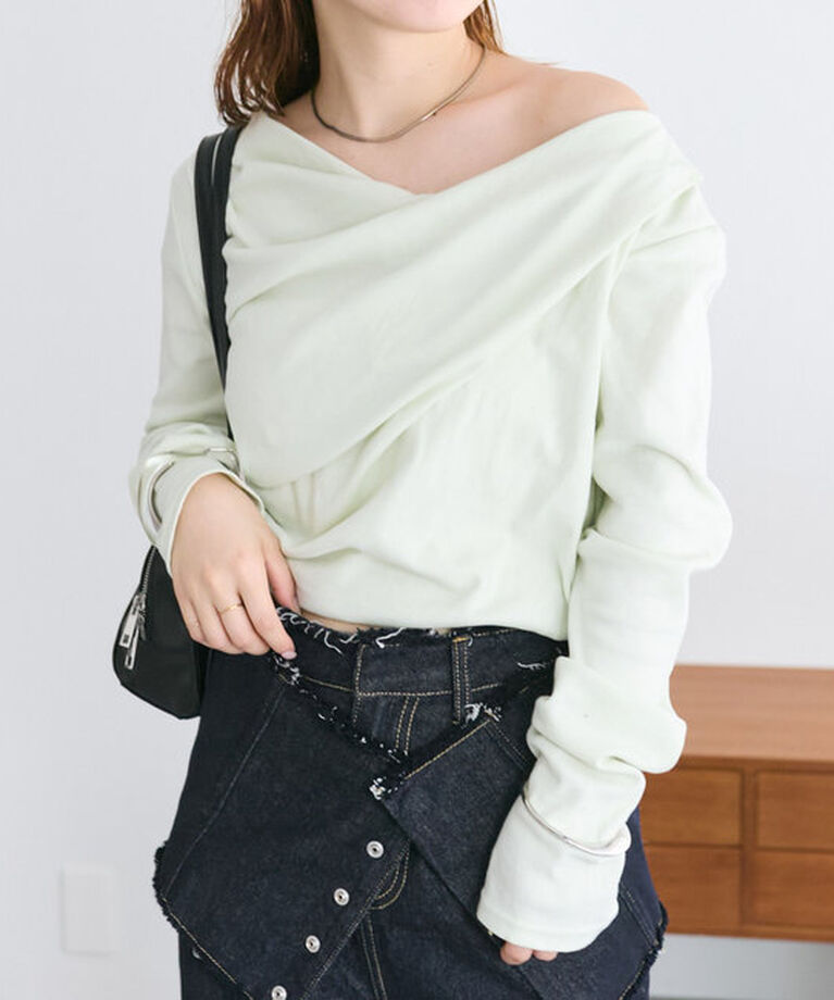  「オフショルロングTシャツ」|Tシャツ・カットソー|