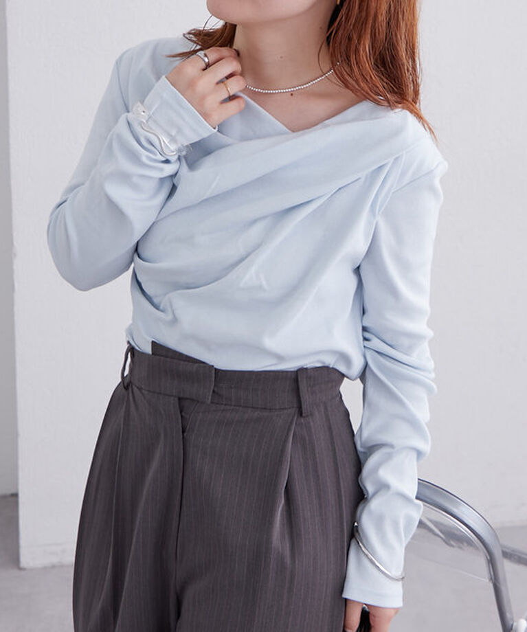  「オフショルロングTシャツ」|Tシャツ・カットソー|