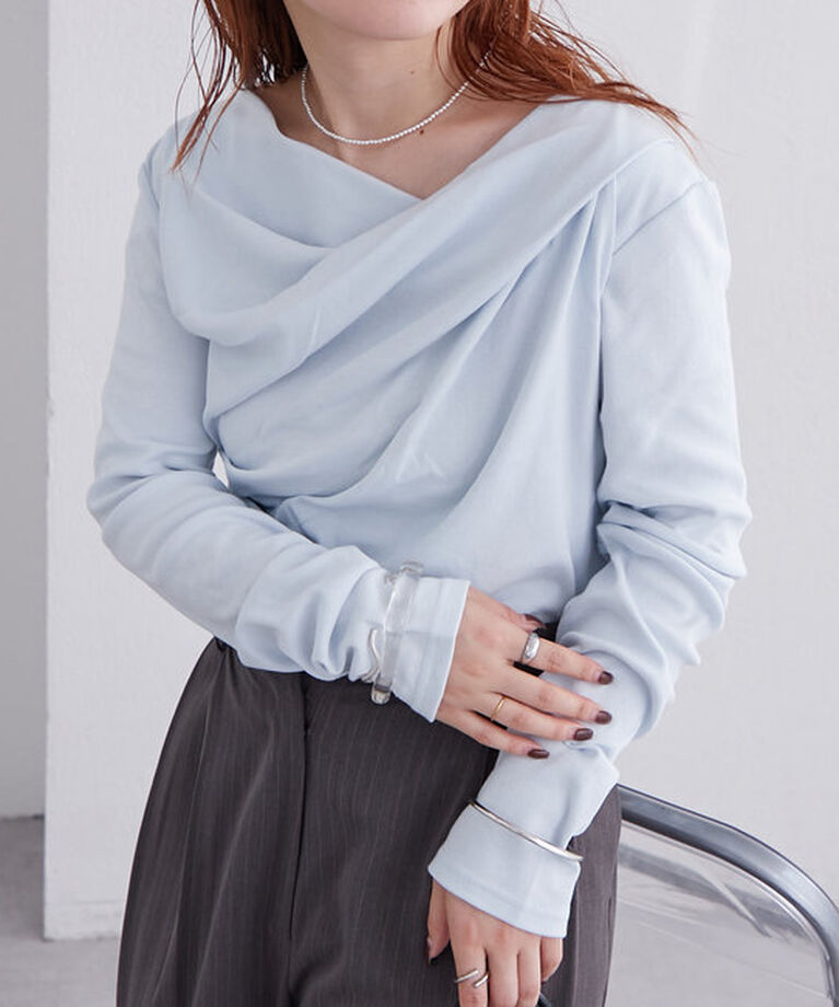  「オフショルロングTシャツ」|Tシャツ・カットソー|