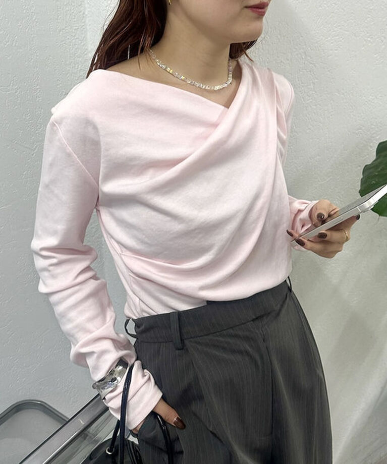  「オフショルロングTシャツ」|Tシャツ・カットソー|