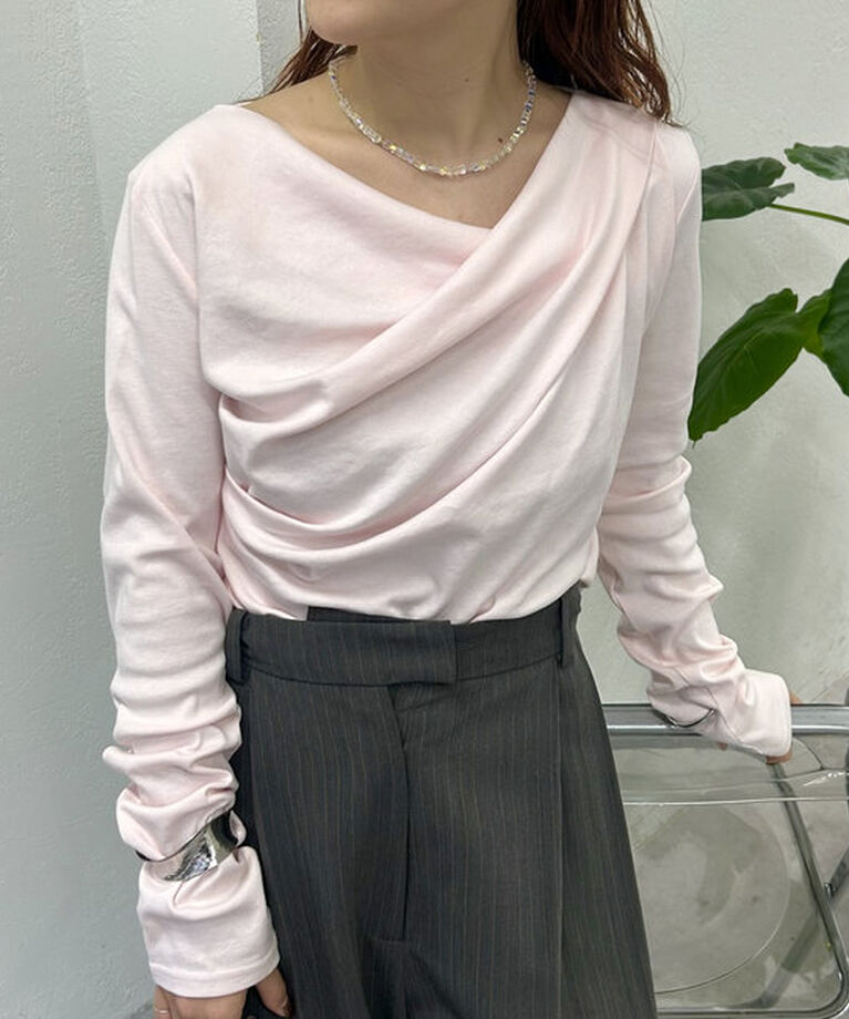  「オフショルロングTシャツ」|Tシャツ・カットソー|