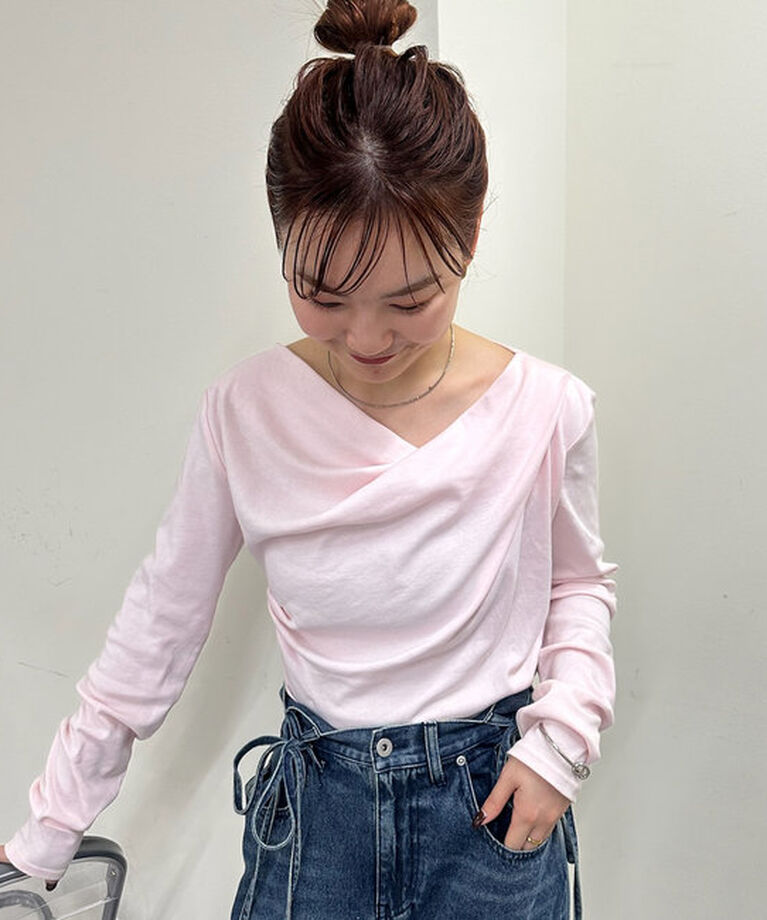  「オフショルロングTシャツ」|Tシャツ・カットソー|