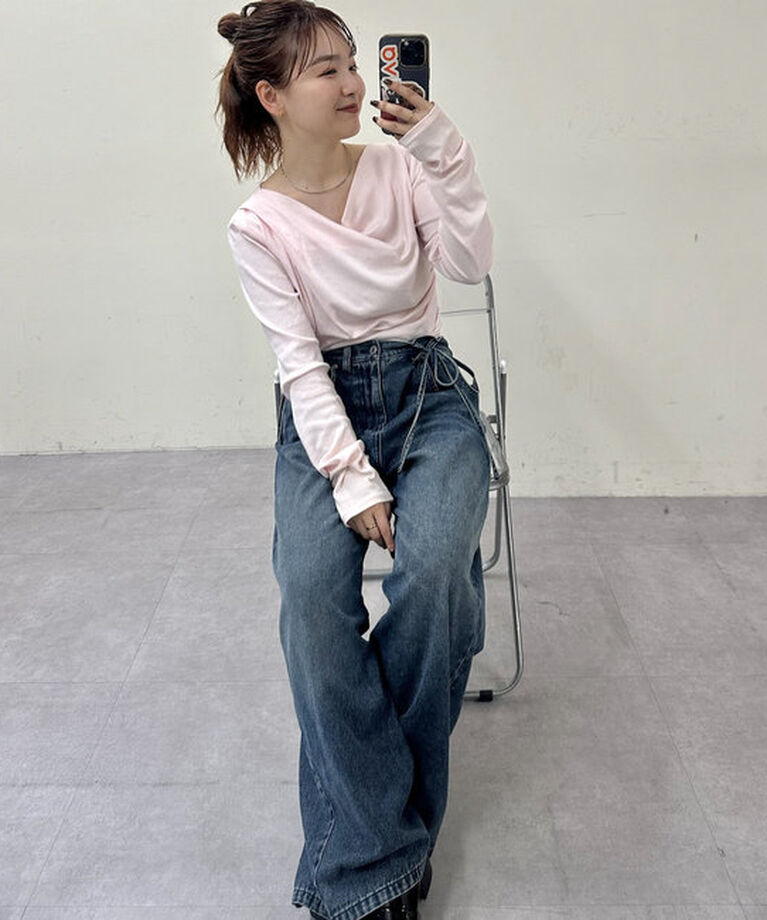  「オフショルロングTシャツ」|Tシャツ・カットソー|