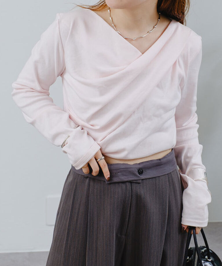  「オフショルロングTシャツ」|Tシャツ・カットソー|