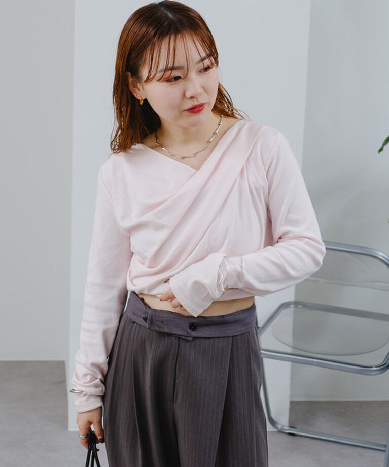  「オフショルロングTシャツ」|Tシャツ・カットソー|