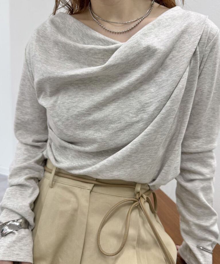  「オフショルロングTシャツ」|Tシャツ・カットソー|