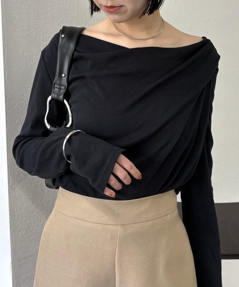  「オフショルロングTシャツ」|Tシャツ・カットソー|