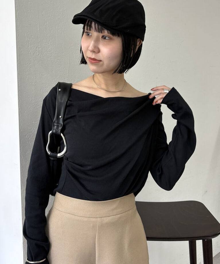  「オフショルロングTシャツ」|Tシャツ・カットソー|