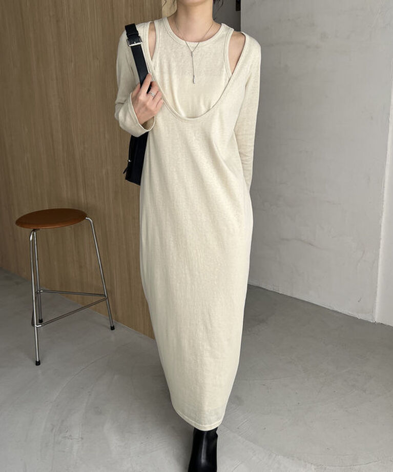  「【低身長サイズあり】2SET Uネックワンピース」|ワンピース|