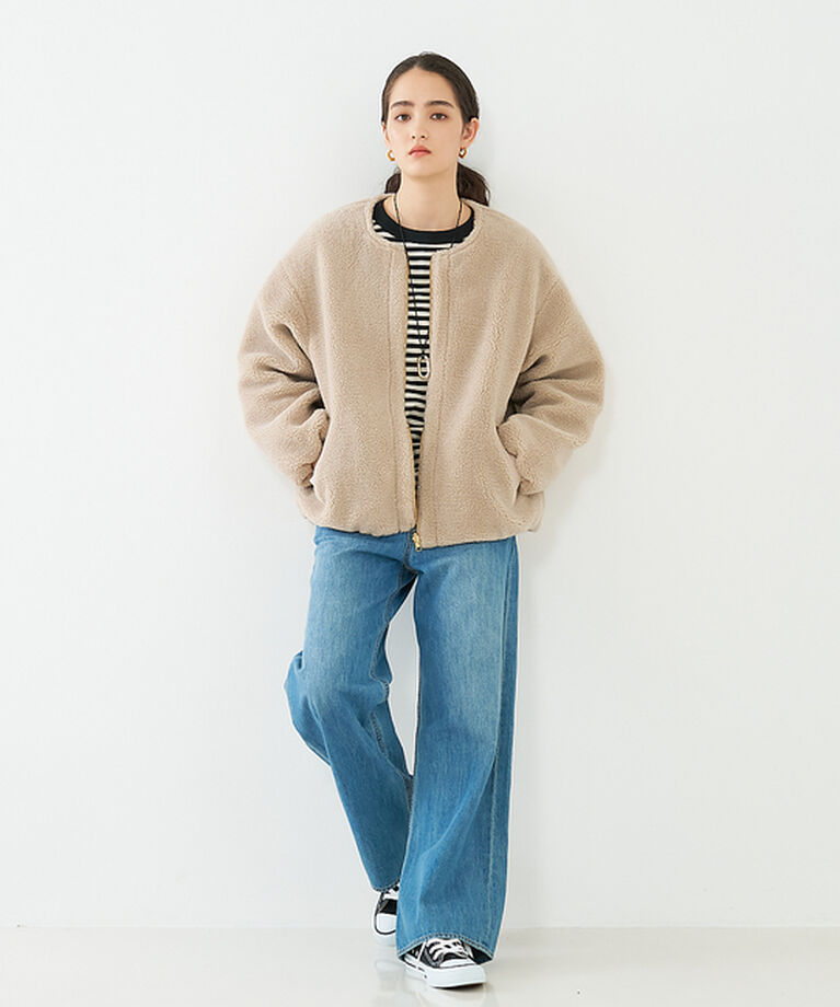 collex「【一部WEB限定カラー】タフタ×ボア リバーシブル中綿ブルゾン」|ブルゾン・スタジャン|