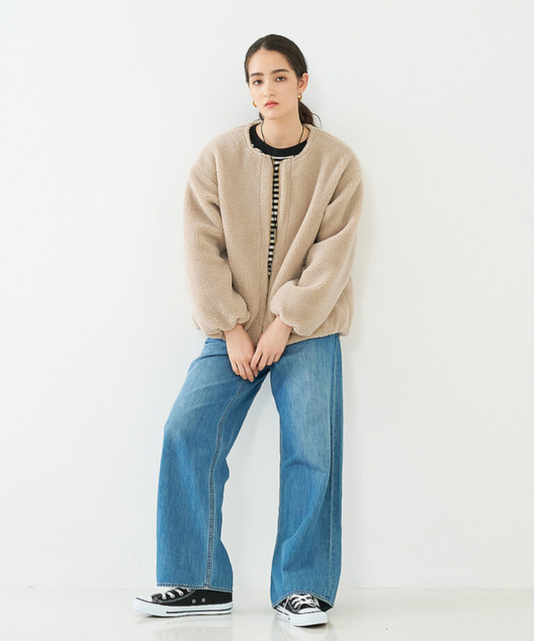 collex「【一部WEB限定カラー】タフタ×ボア リバーシブル中綿ブルゾン」|ブルゾン・スタジャン|