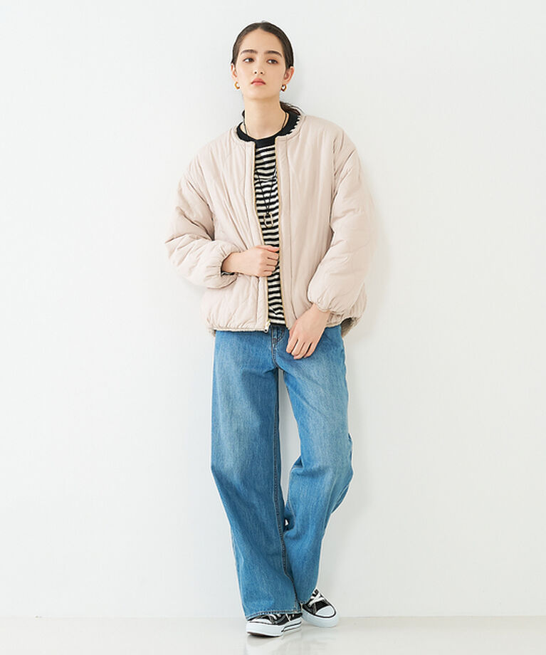 collex「【一部WEB限定カラー】タフタ×ボア リバーシブル中綿ブルゾン」|ブルゾン・スタジャン|