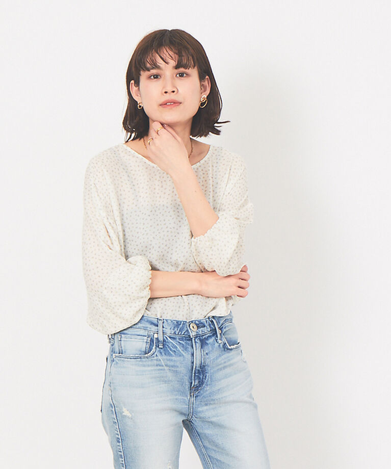 Rouge vif「フラワーシルクプリントブラウス」|シャツ・ブラウス|