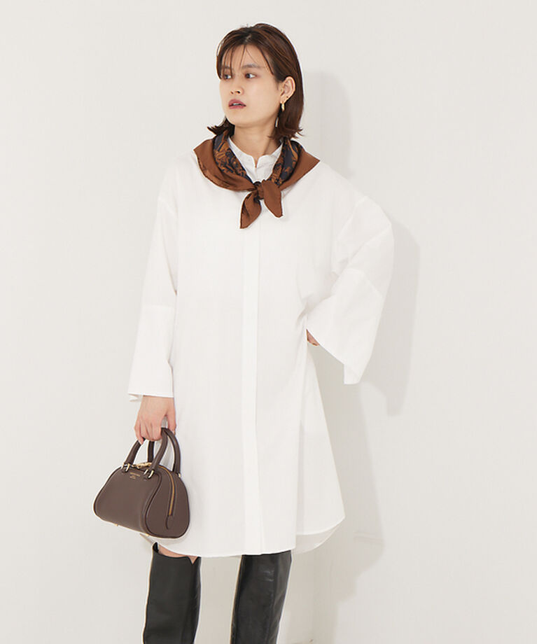 Rouge vif「カフススリットシャツワンピース」|ワンピース|オフホワイト