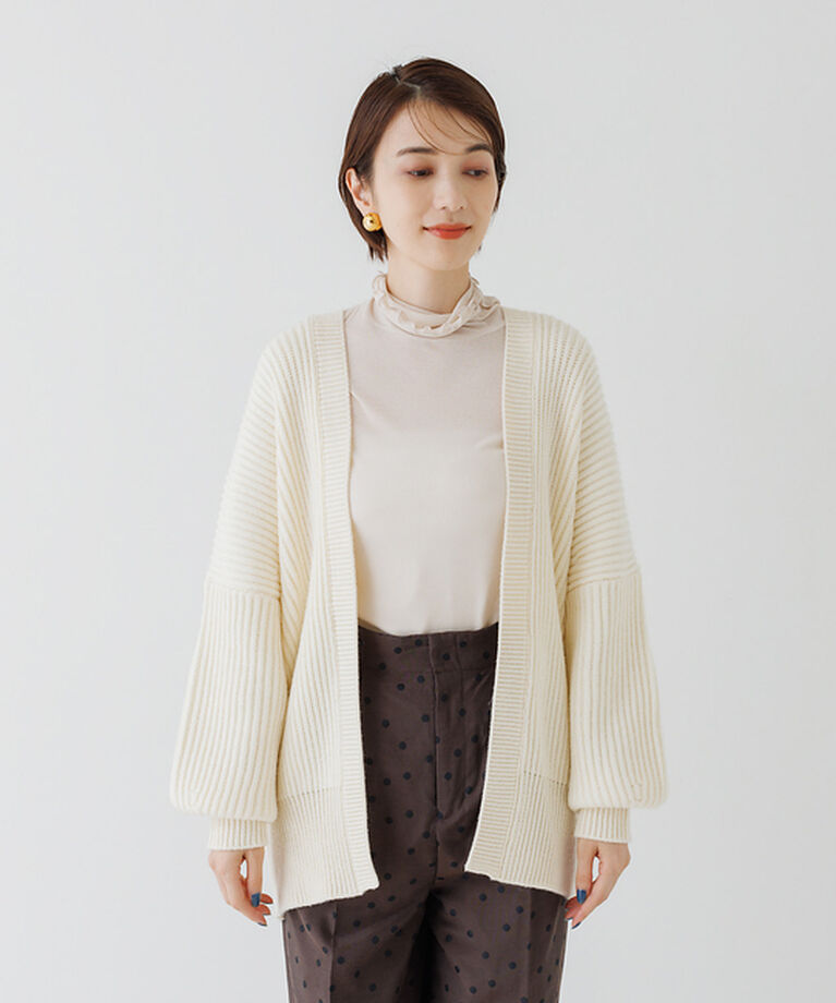 Rouge vif「片畔ニットガウンカーディガン」|カーディガン|