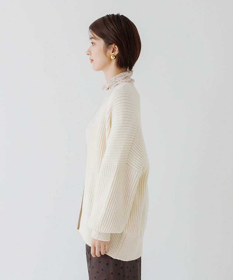 Rouge vif「片畔ニットガウンカーディガン」|カーディガン|