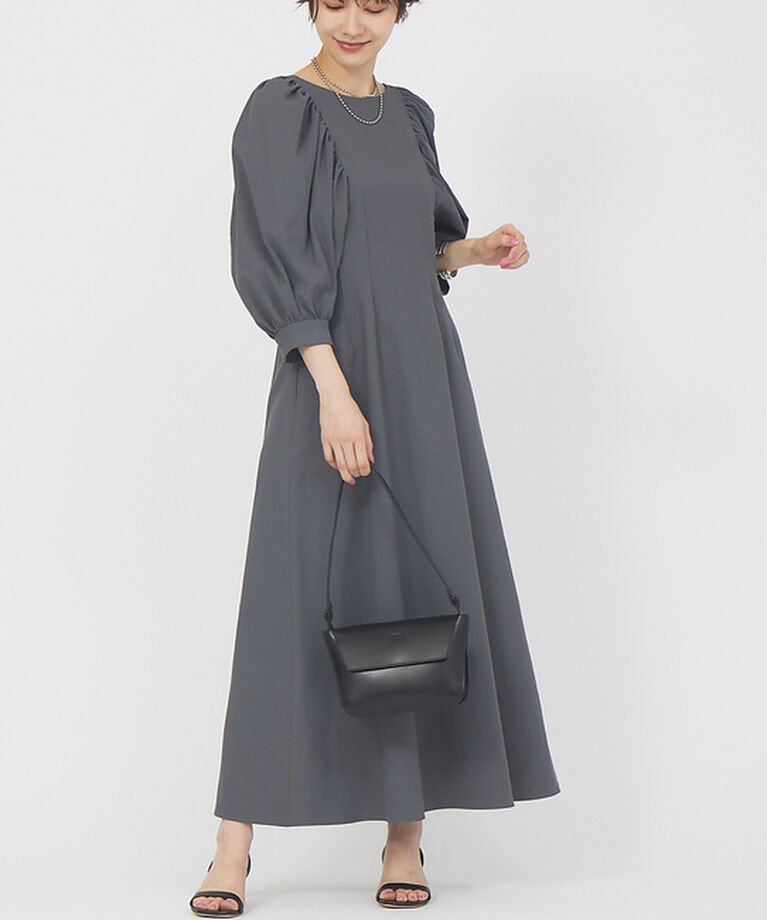 Rouge vif「シェルタリングワンピース」|ワンピース|チャコールグレー