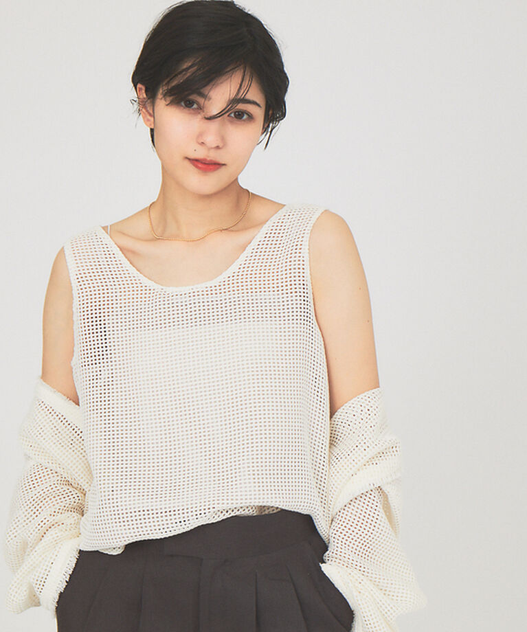 Rouge vif「メッシュノースリーブ(キャミ付き)」|キャミソール|