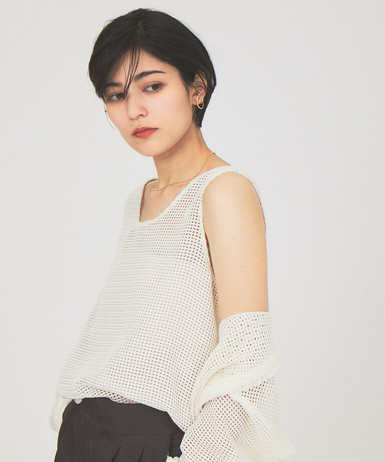 Rouge vif「メッシュノースリーブ(キャミ付き)」|キャミソール|