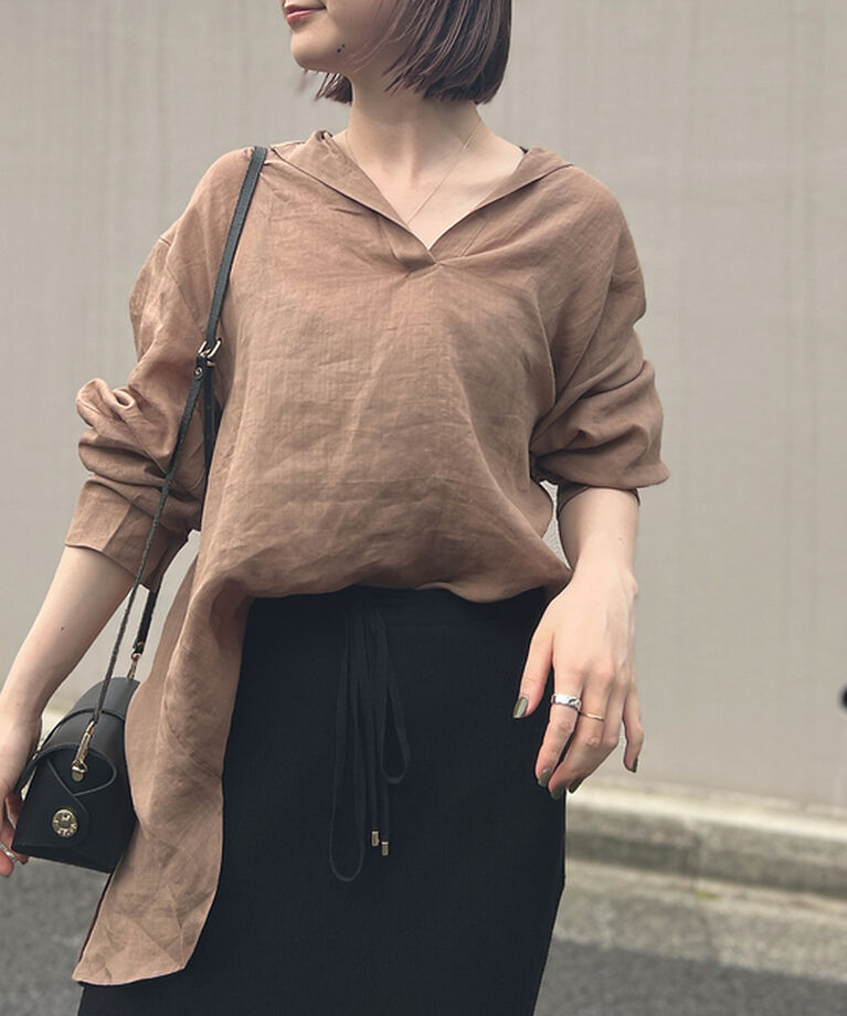 Rouge vif「麻バックスリットVネックシャツ」|シャツ・ブラウス|