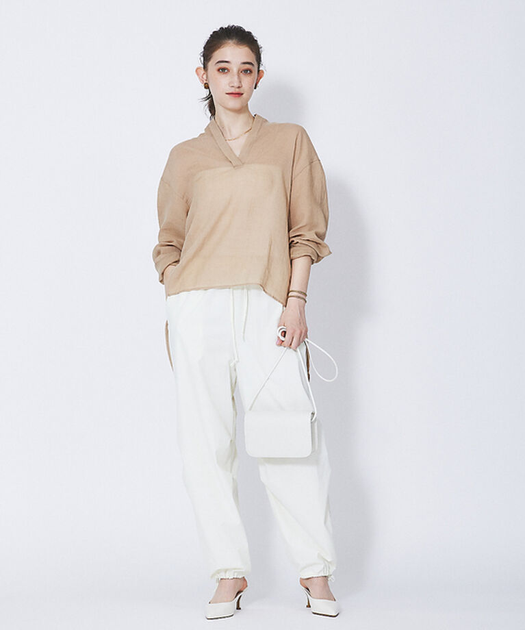 Rouge vif「麻バックスリットVネックシャツ」|シャツ・ブラウス|